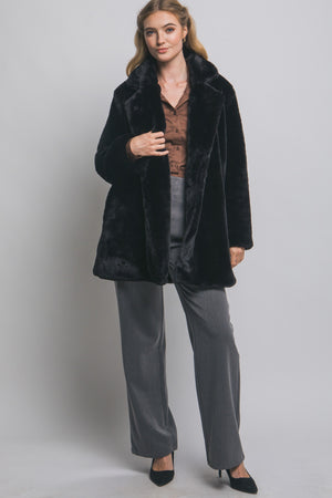 Long Sleeve Faux Fur Coat