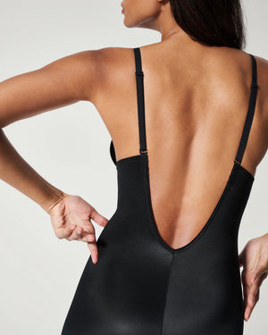 SPANXshape™ Plunge Low-Back Mid-Thigh Bodysuit Black