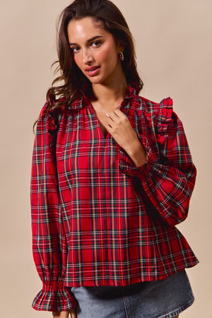 Checkered Plaid Blouse