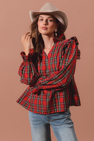 Checkered Plaid Blouse