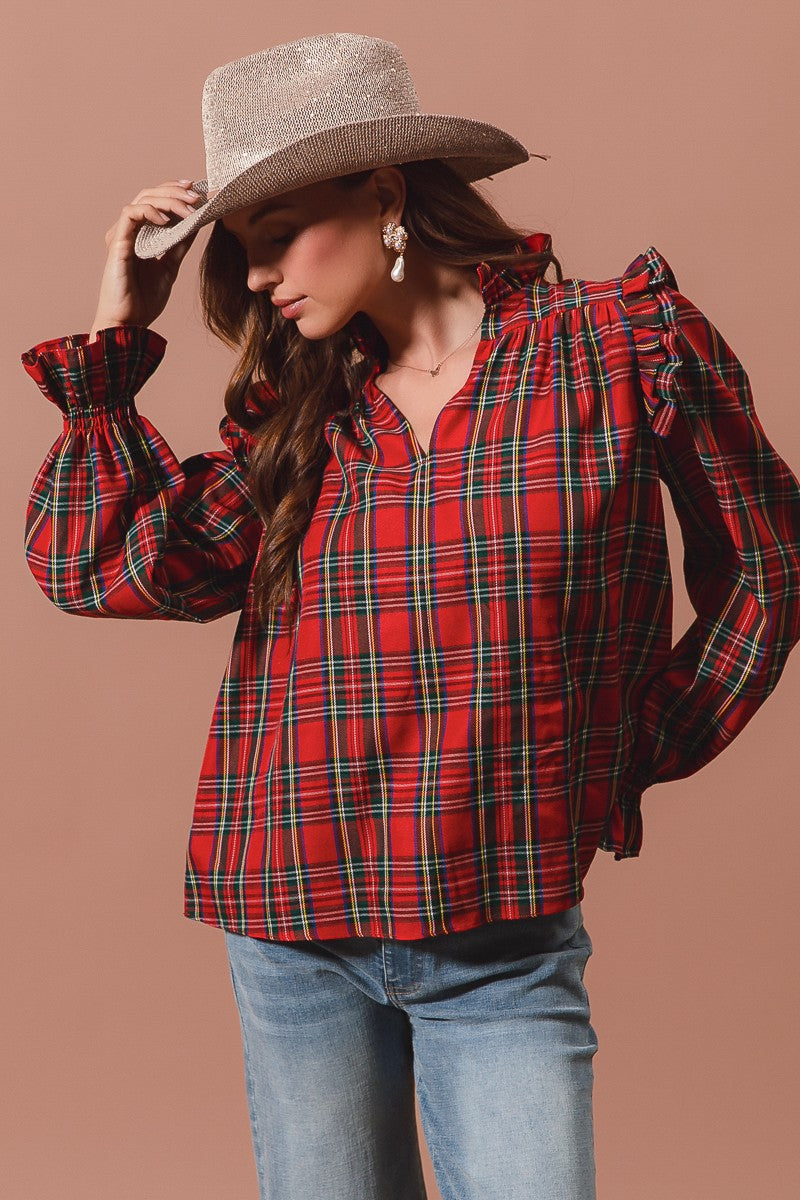 Checkered Plaid Blouse