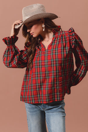 Checkered Plaid Blouse