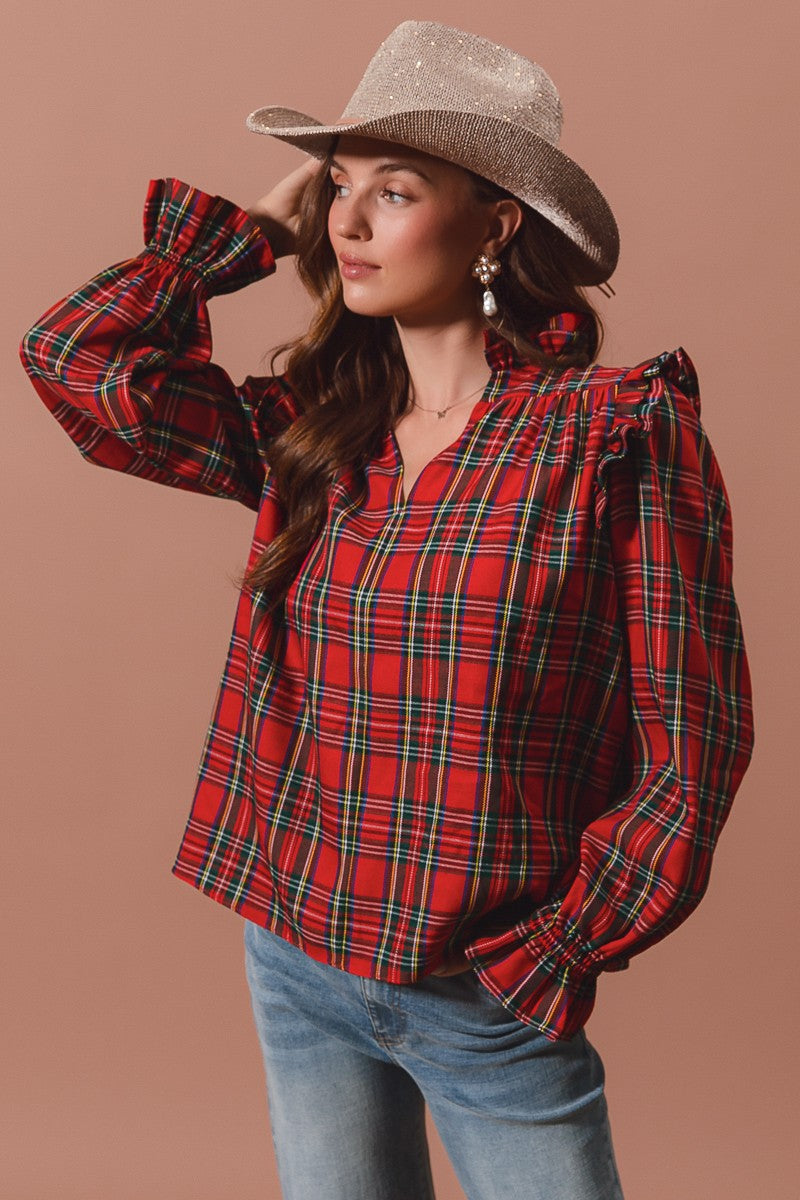Checkered Plaid Blouse