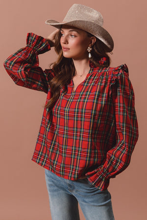 Checkered Plaid Blouse