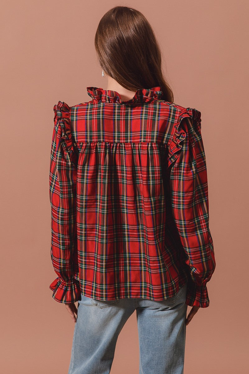 Checkered Plaid Blouse