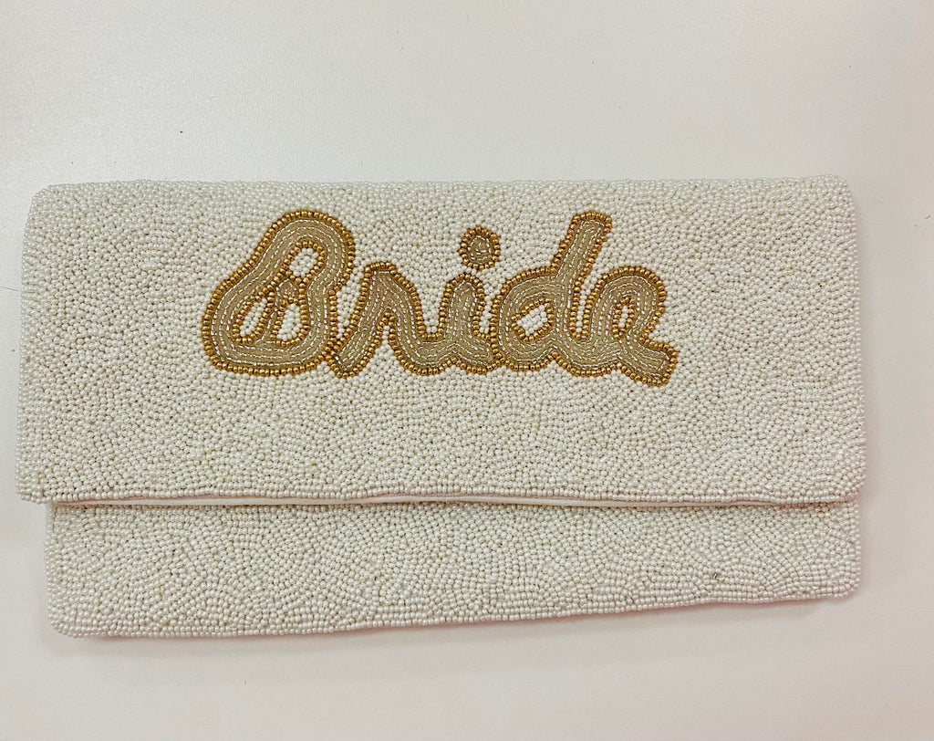 Gold Bride Beaded Clutch