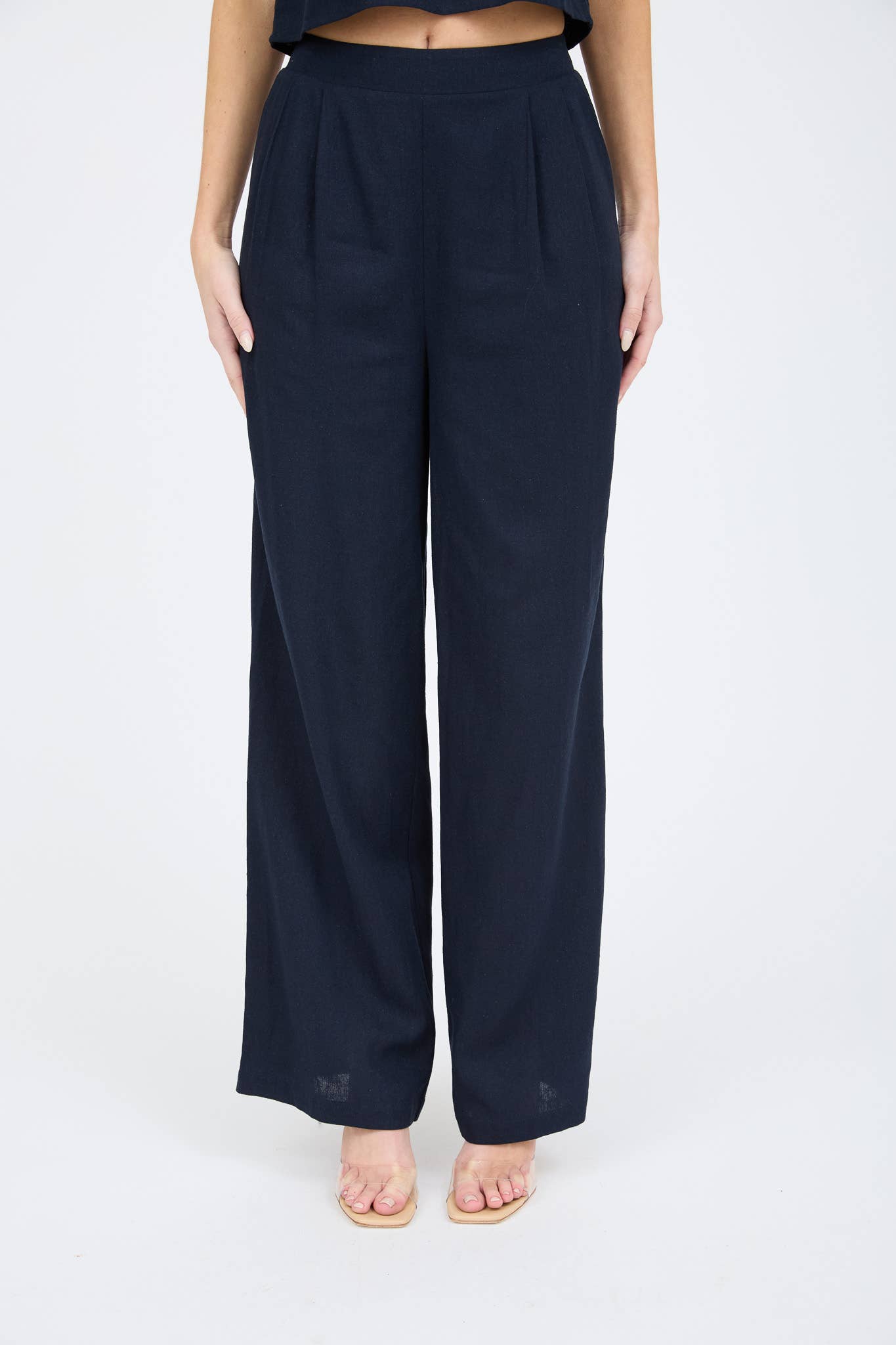 High Waisted Front Pleat Pants