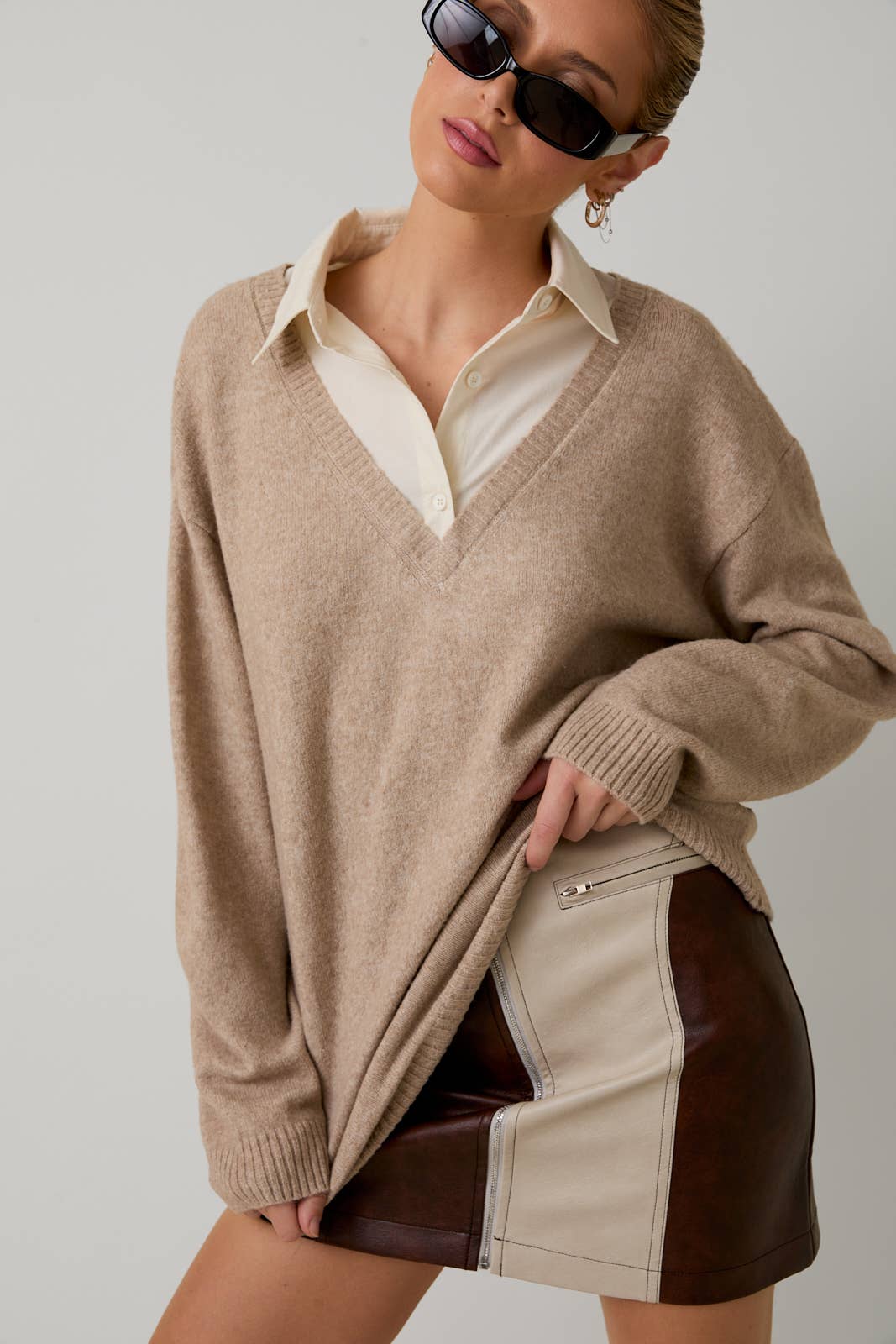 Layered Pull Over Sweater Top