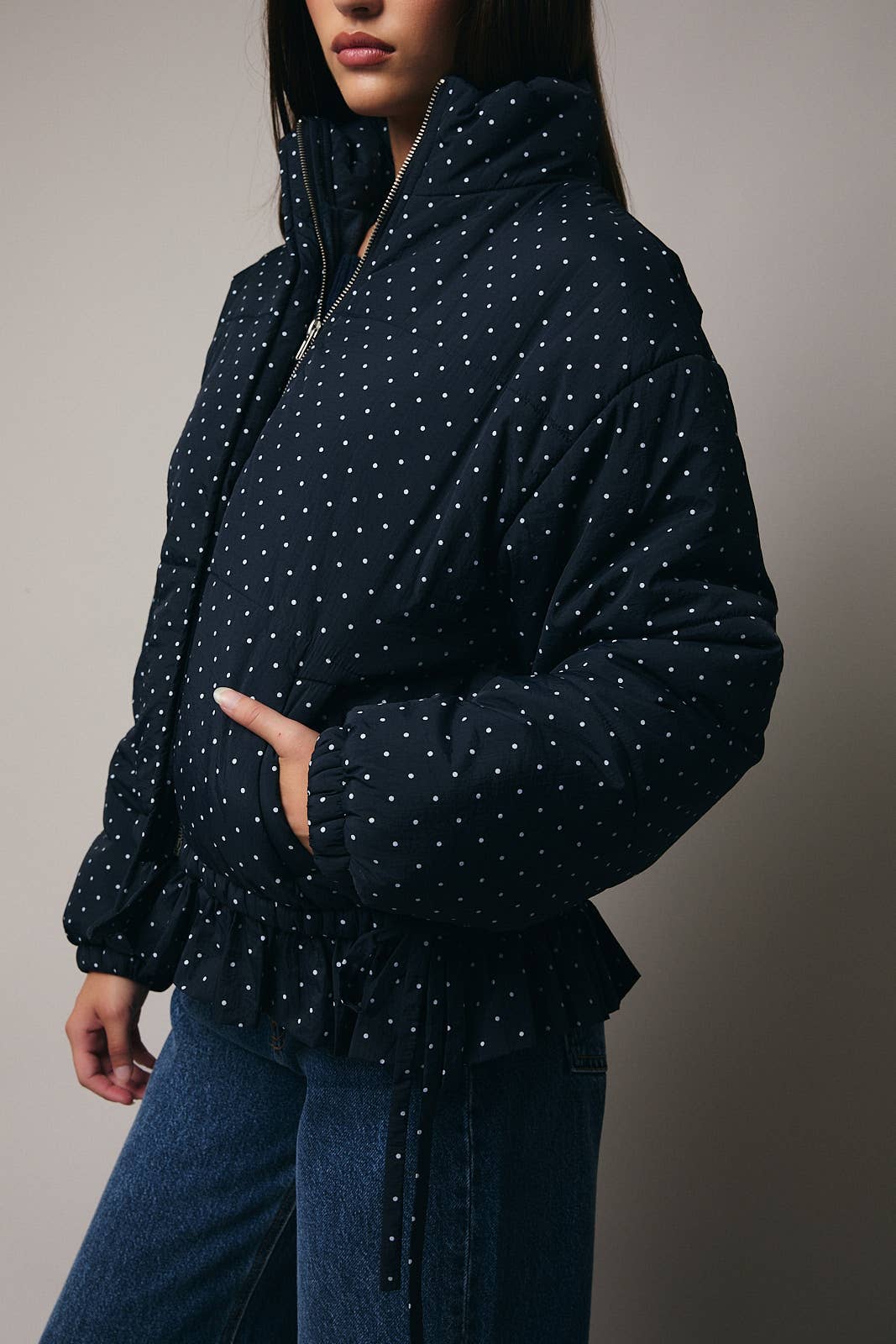 Polka Dot Quilted Jacket