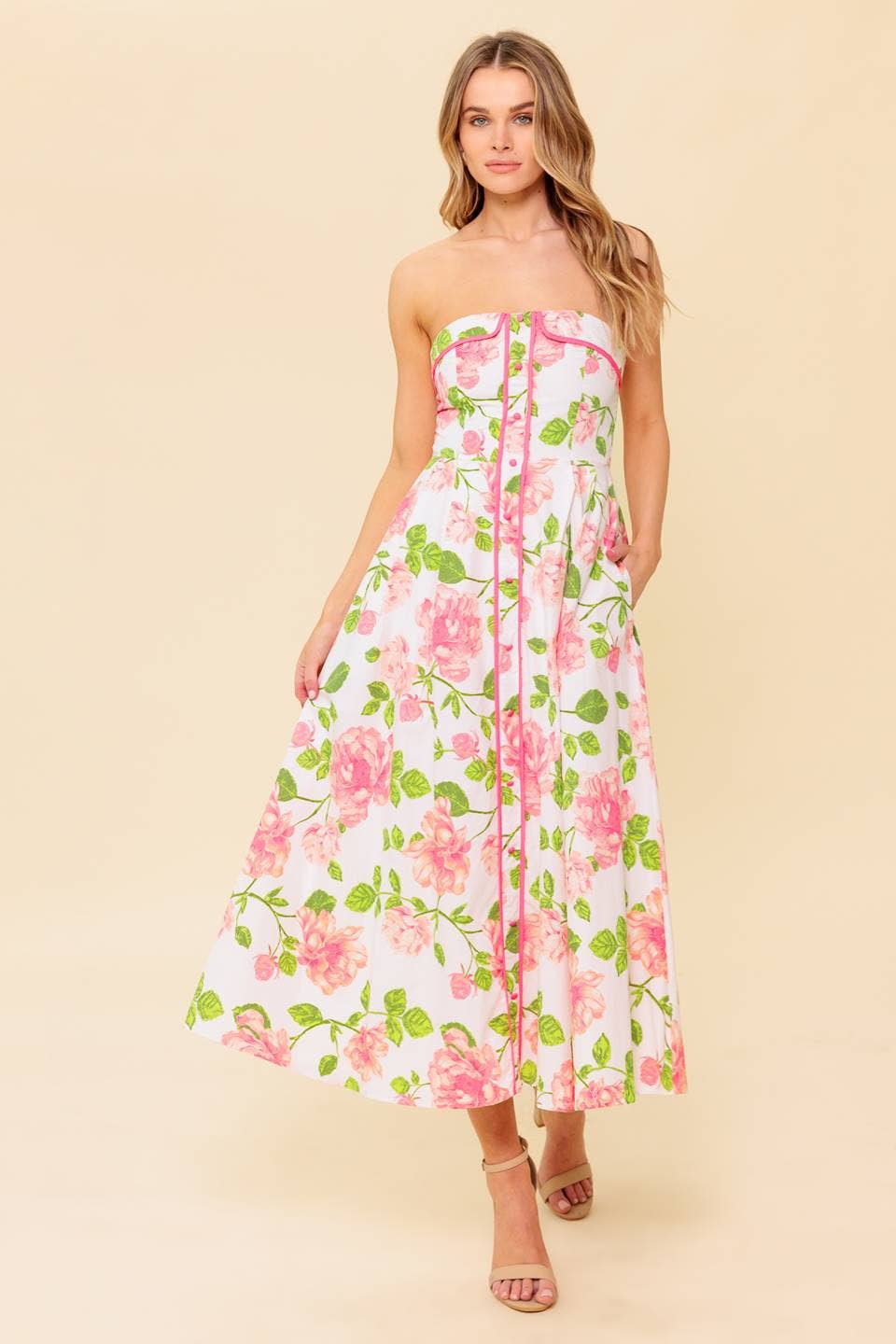 Floral Strapless