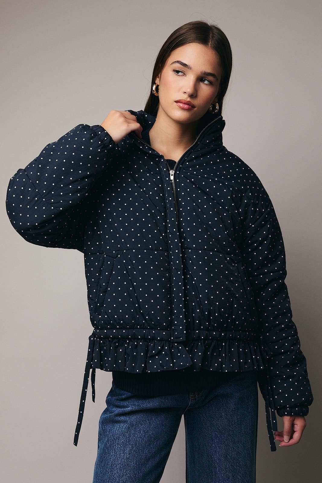 Polka Dot Quilted Jacket