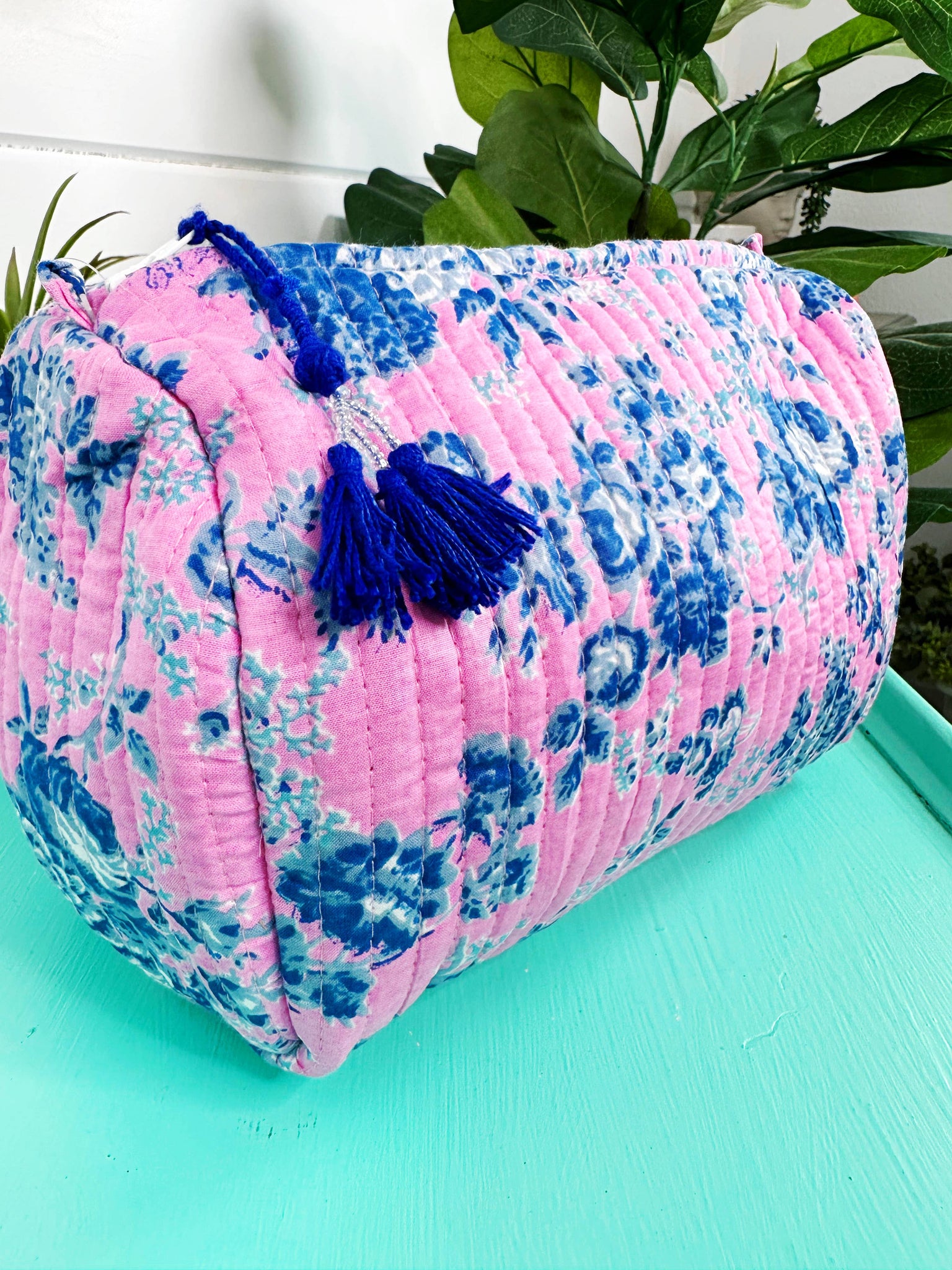 Cottage Floral Quilted Cosmetic Bag