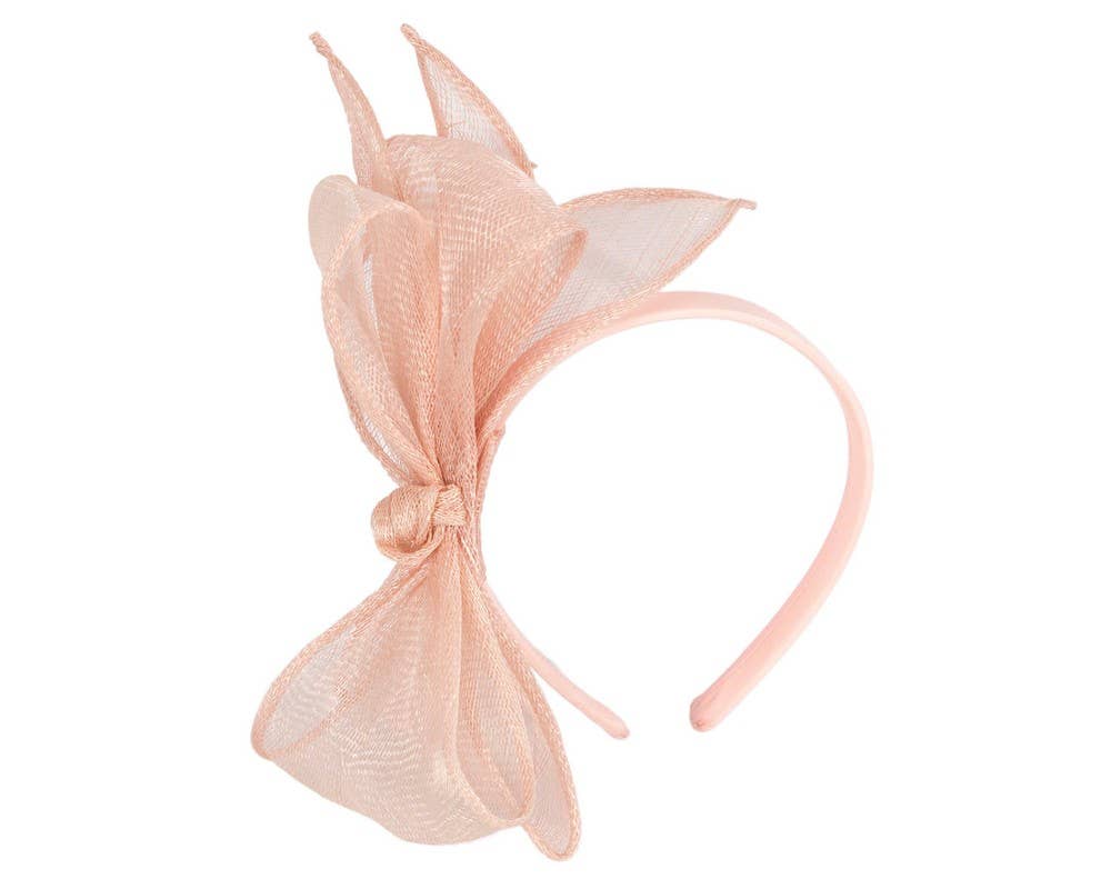 Sinamay bow fascinator - Navy