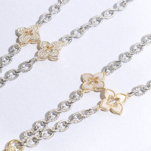 Clover Pave Clover Mop Gold Necklace