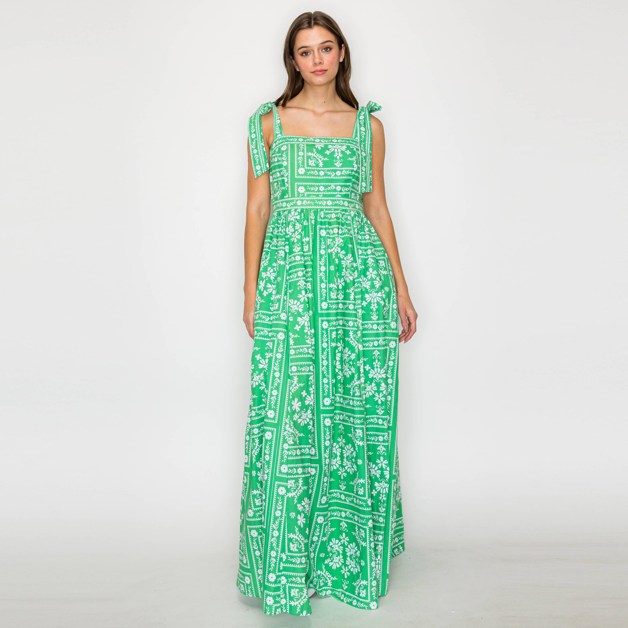 Green Bandana Print Dress