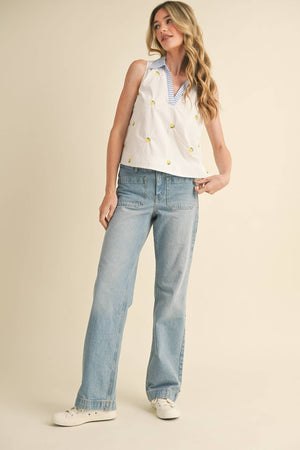 Cherry Embroidered Tank