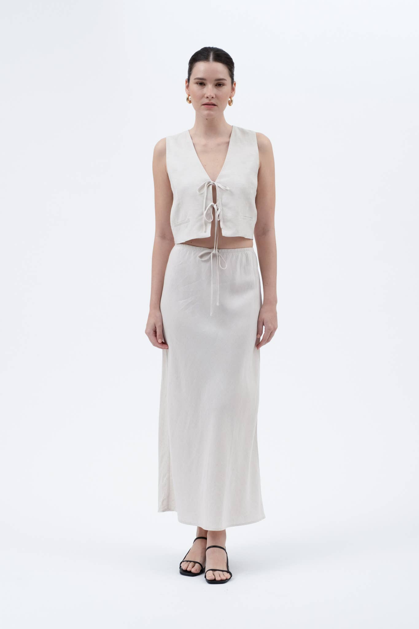 Linen Midi Skirt