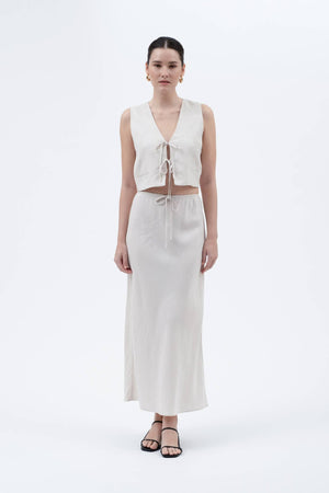 Linen Midi Skirt