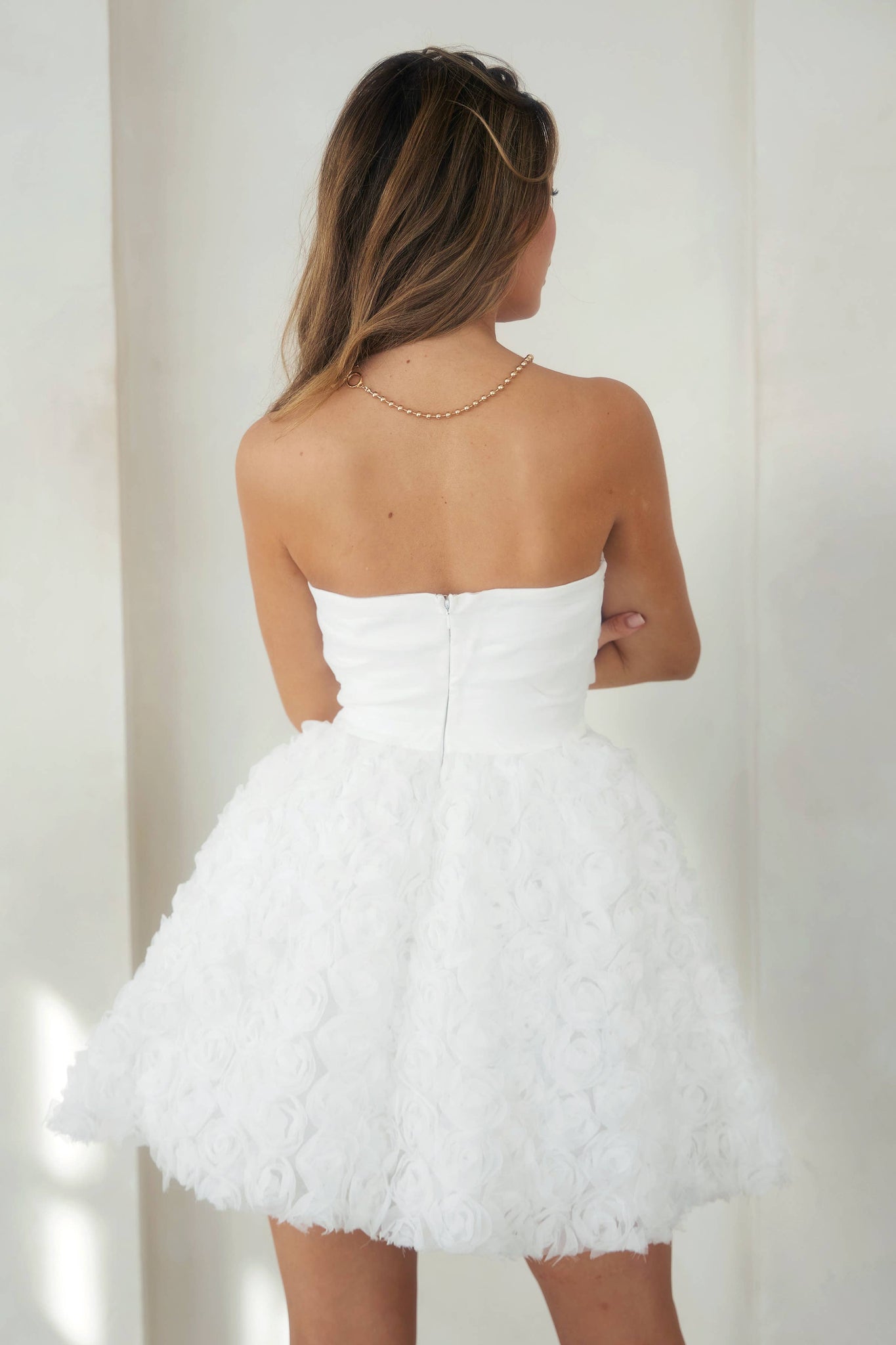 Rosette Strapless Dress