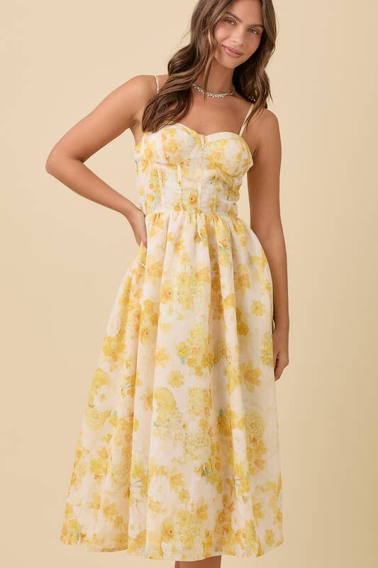 Sunshine Floral Midi Dress