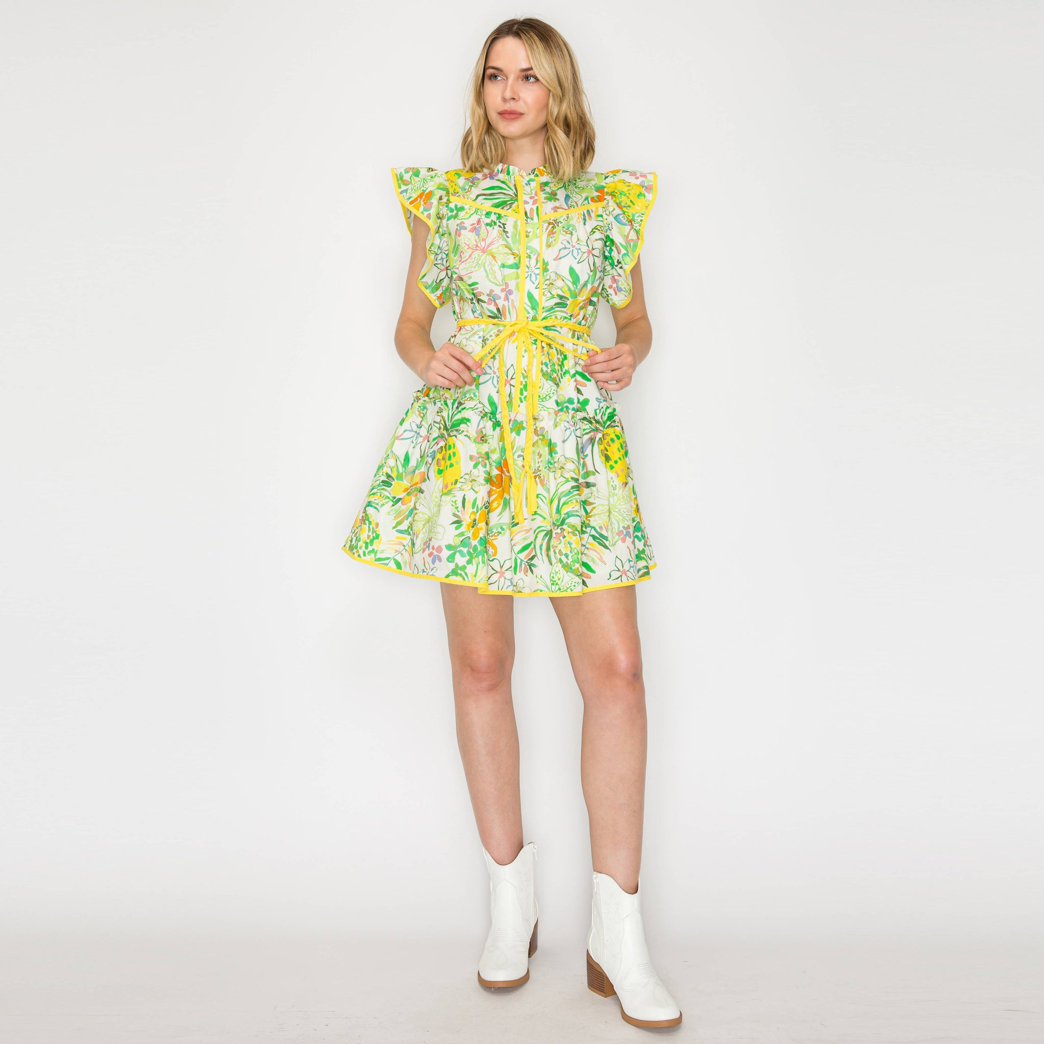 Pineapple Yellow Mini Dress