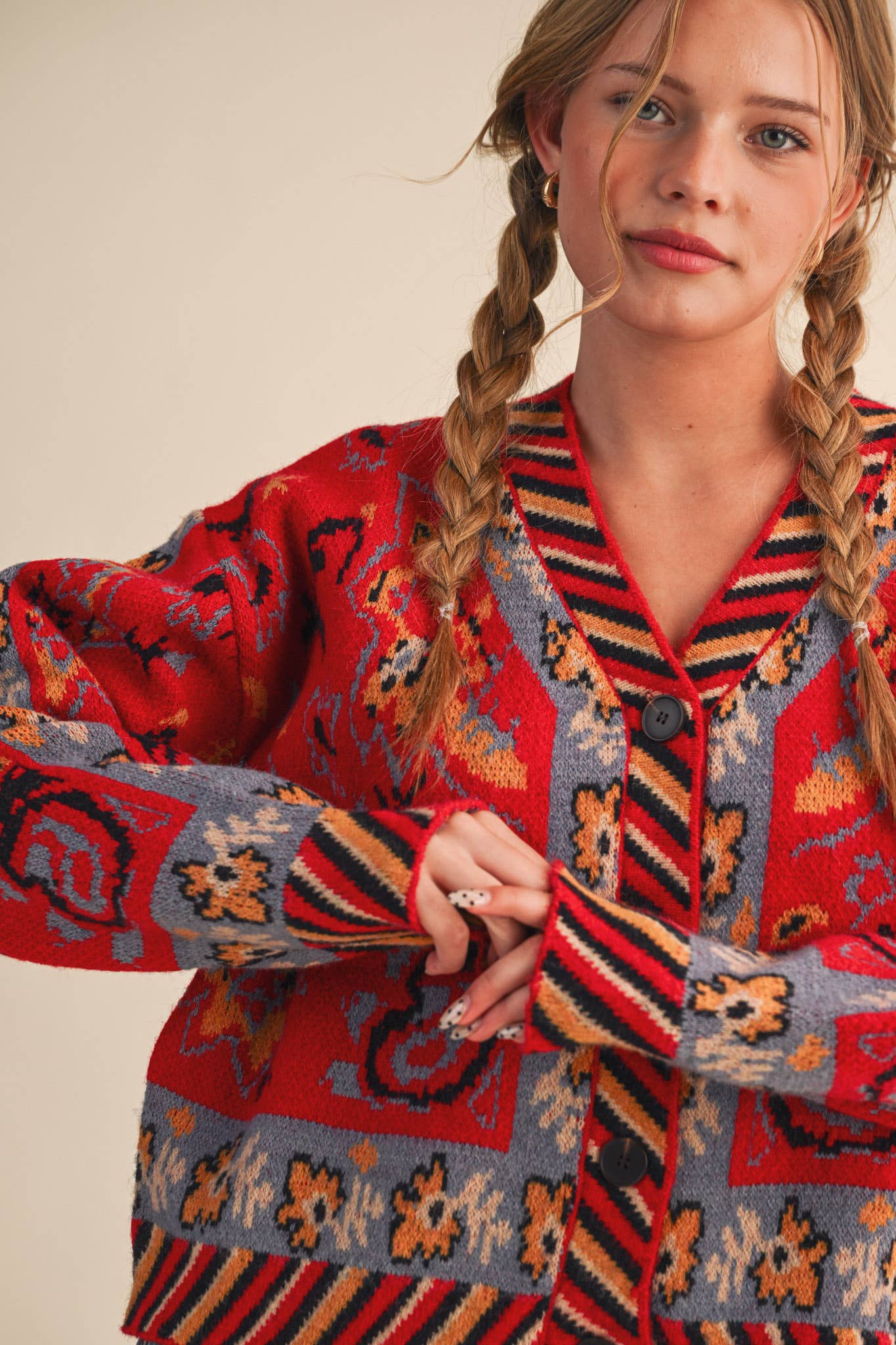 Paisley Knit Cardigan