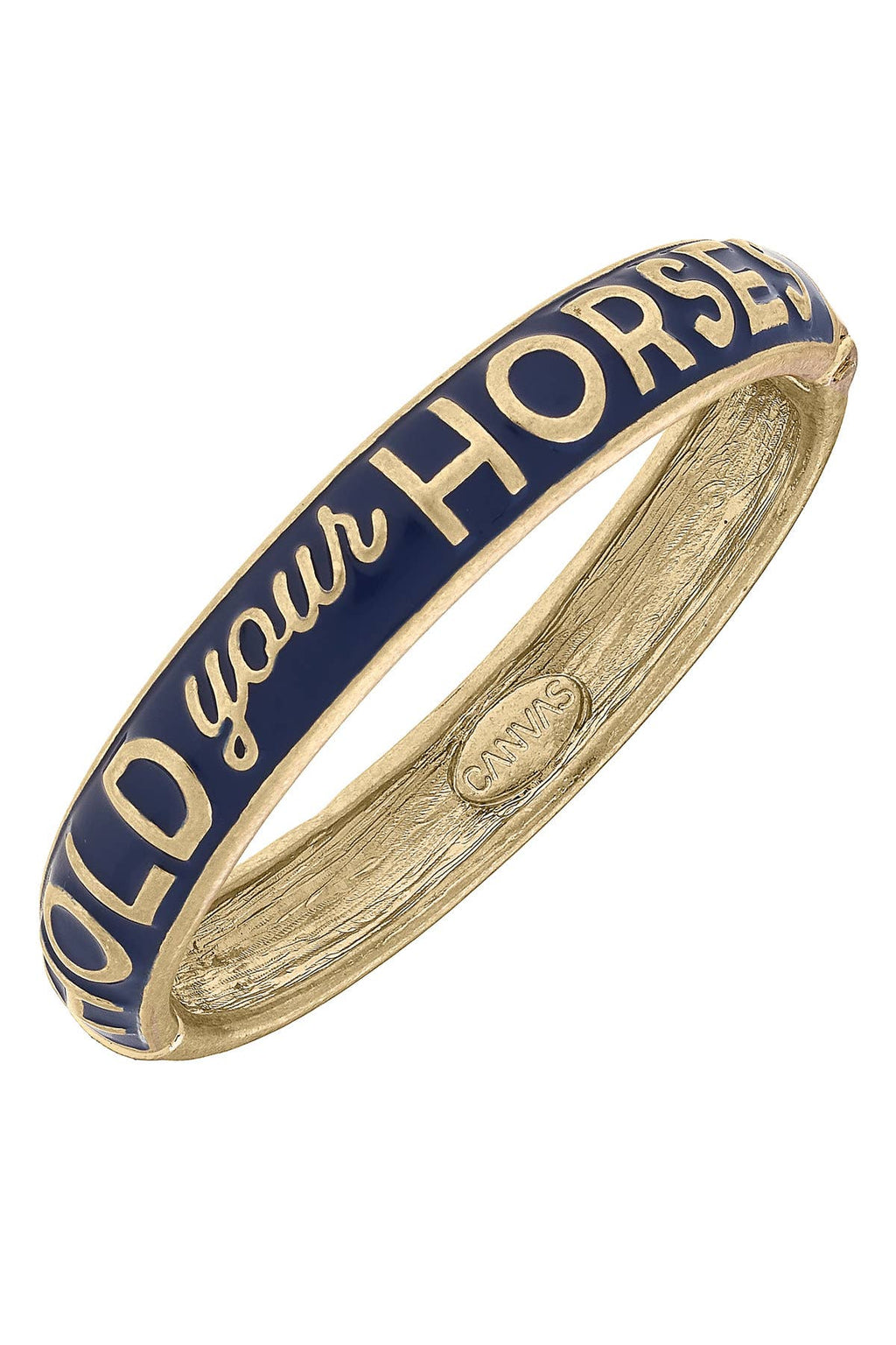 Hold Your Horses Sculpted Enamel Hinge Bangle