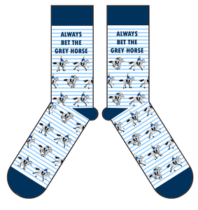 Barrel Down South - Bet The Grey Horse Horse Racing Derby Socks