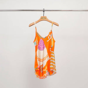 Cheval Tank - Black, Navy & Orange