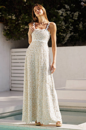 Scallop Tank Crochet Maxi Dress