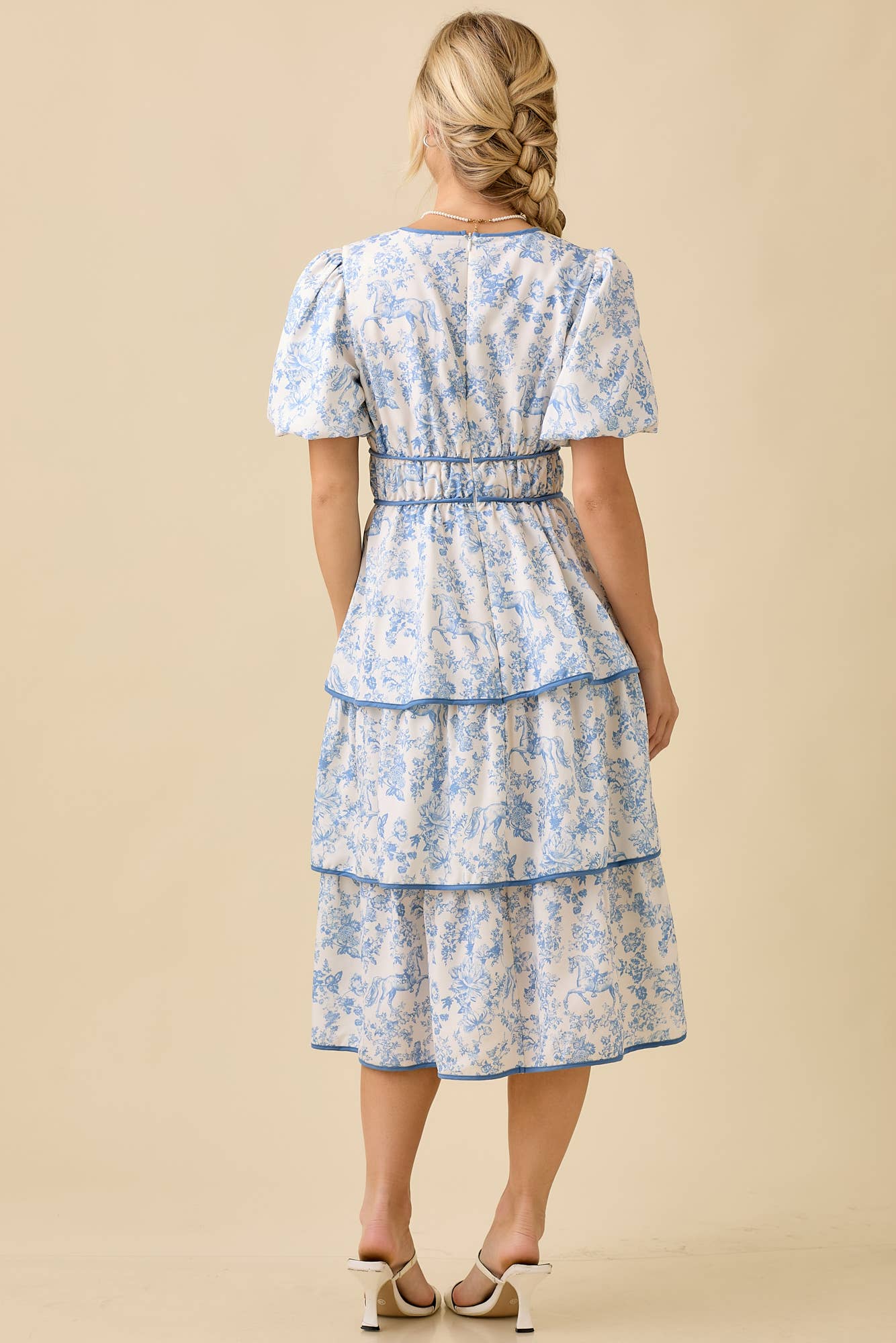 Vintage Horse Toile Midi Dress