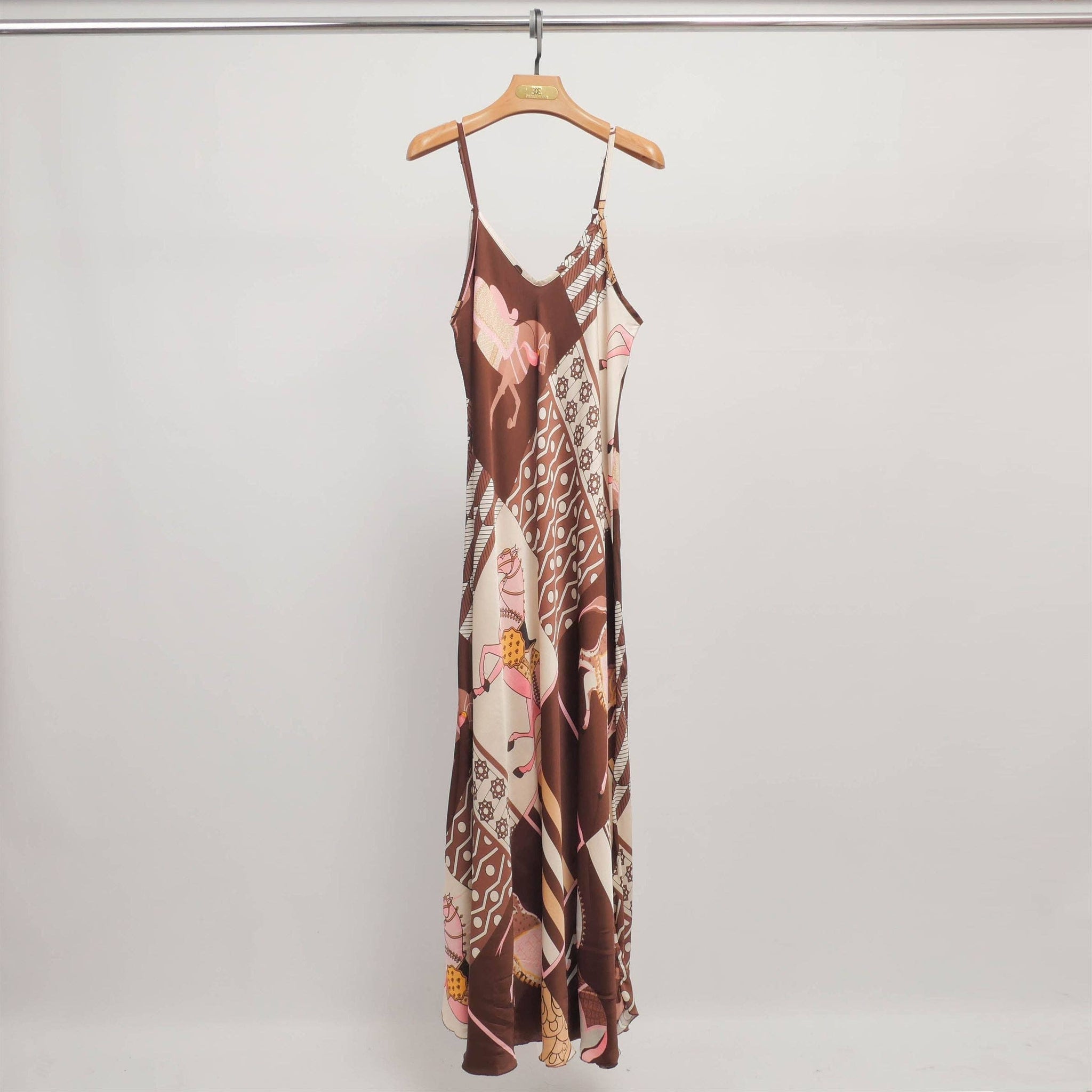 Equestrian Slip Dress - Orange, Black & Navy