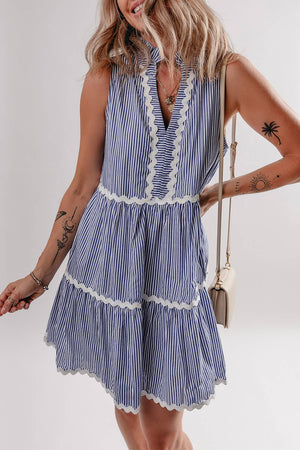 Ric-Rac Trim Sleeveless Mini Dress