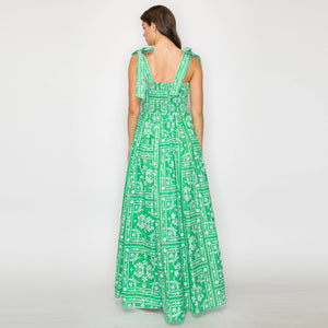 Green Bandana Print Dress