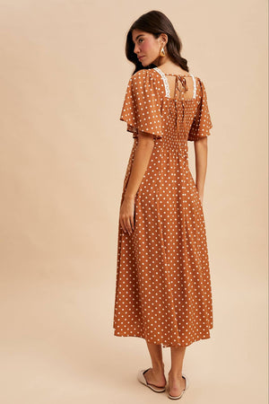 Flutter Polka Dot Midi