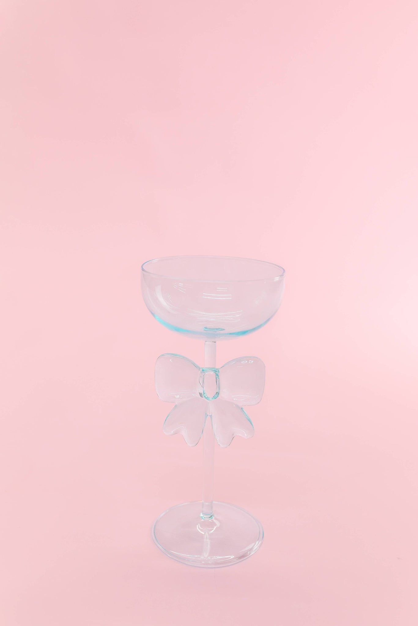 Bow & Bubbly - Pink Coupe Wine Glass 