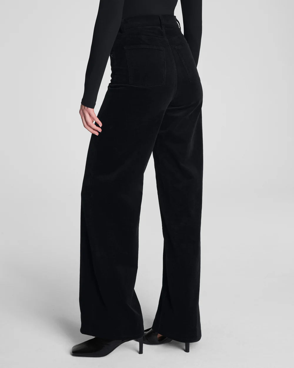 SPANXshape™  Corduroy Wide Leg Jeans -Black Petite