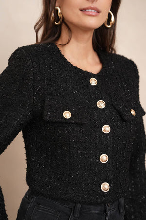 Jenny Tweed Jacket - Black