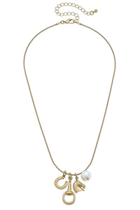 Stevie Equestrian Lucky Charms Necklace in Shiny Gold