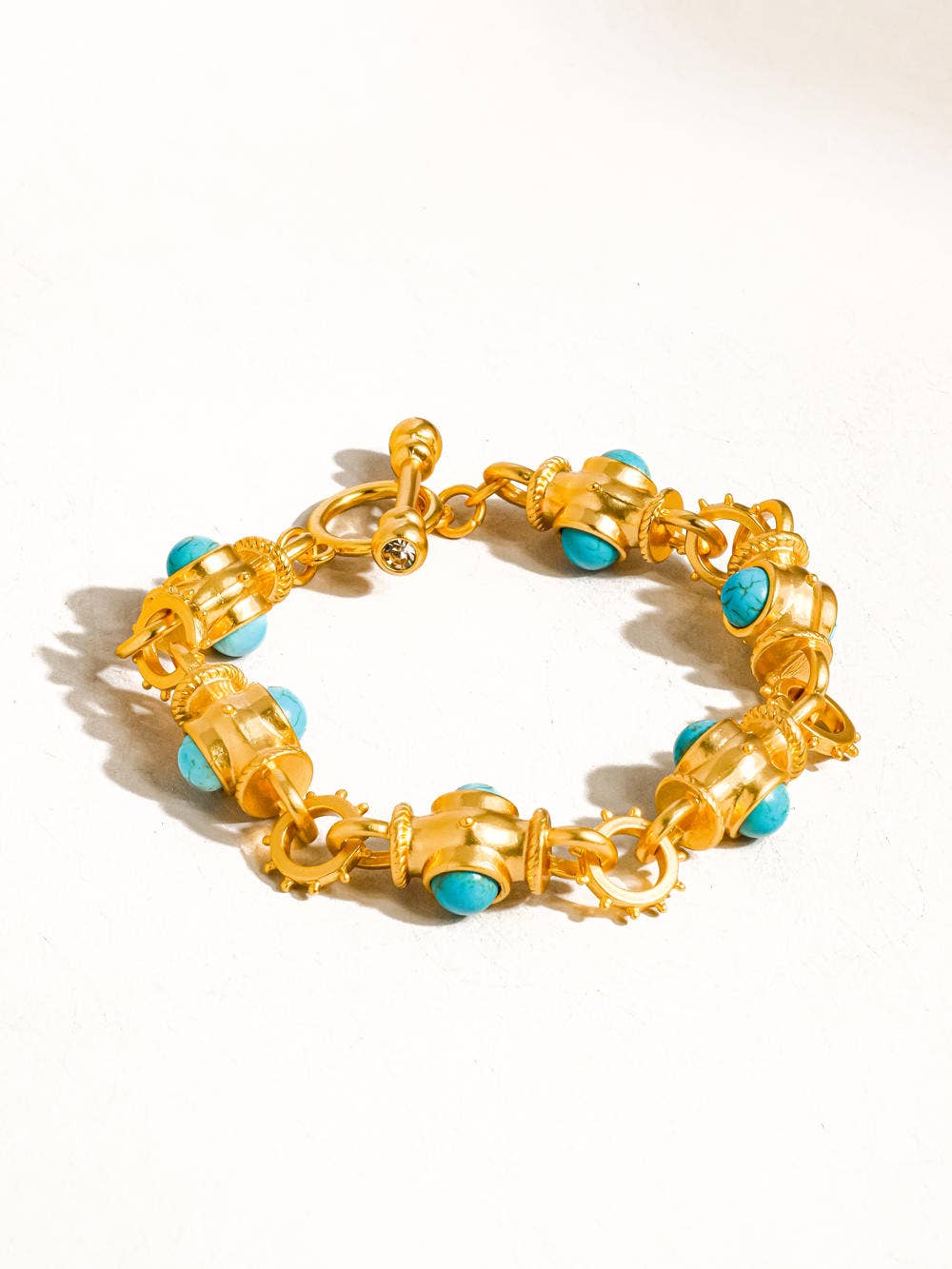 18K Gold Vintage Turquoise Bracelet