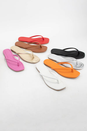 Silver Thong Sandal