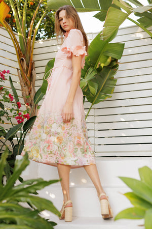 Liliana 3D Floral Midi Dress