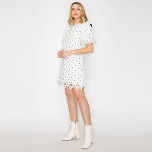 Daisy Polka Dot Lace Mini Dress