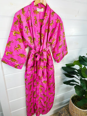 Bright Pink Tiger Robe
