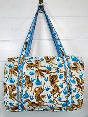 White Tiger Quilted Duffle Bag