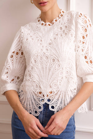 Daisy Guipure Lace Top