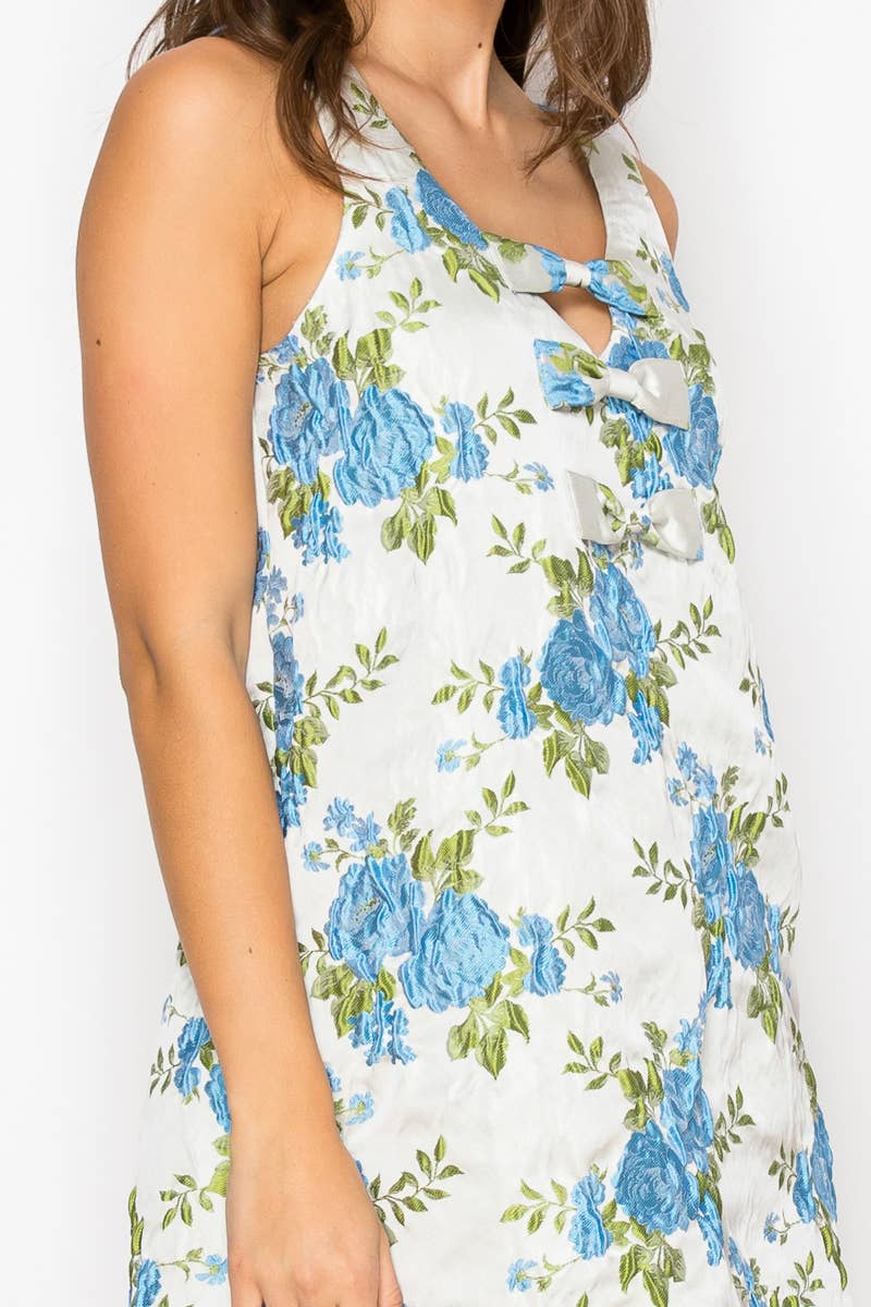 Jacquard Brocade Mini Dress