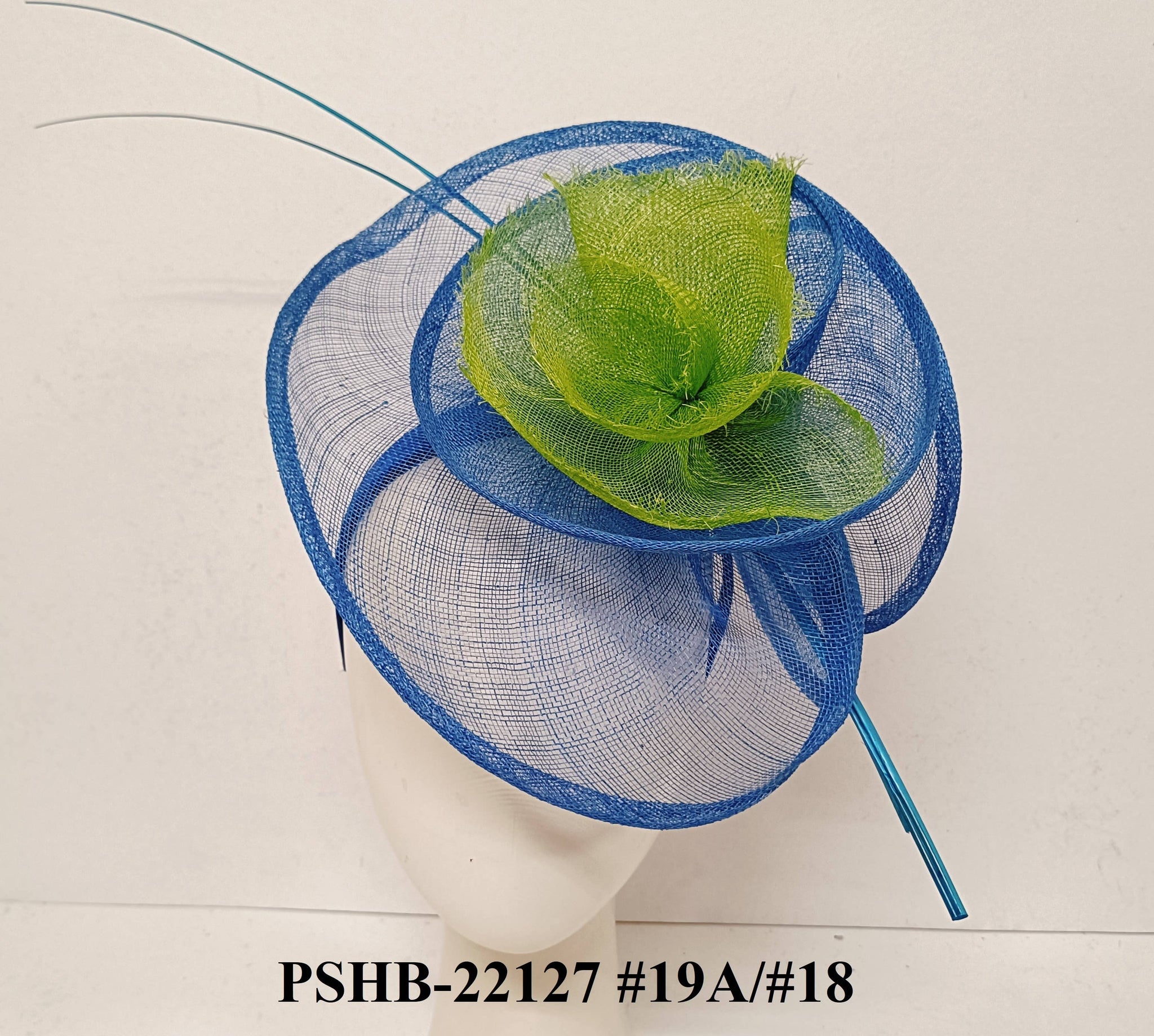 2Tone Sinamay Fascinator With 2 Quill Stick Feathers