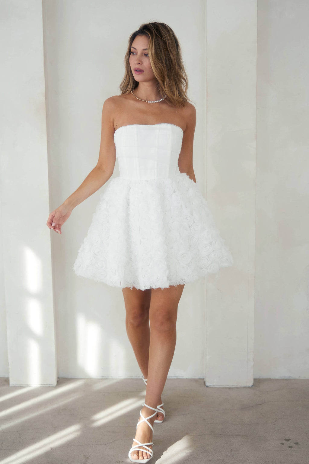 Rosette Strapless Dress