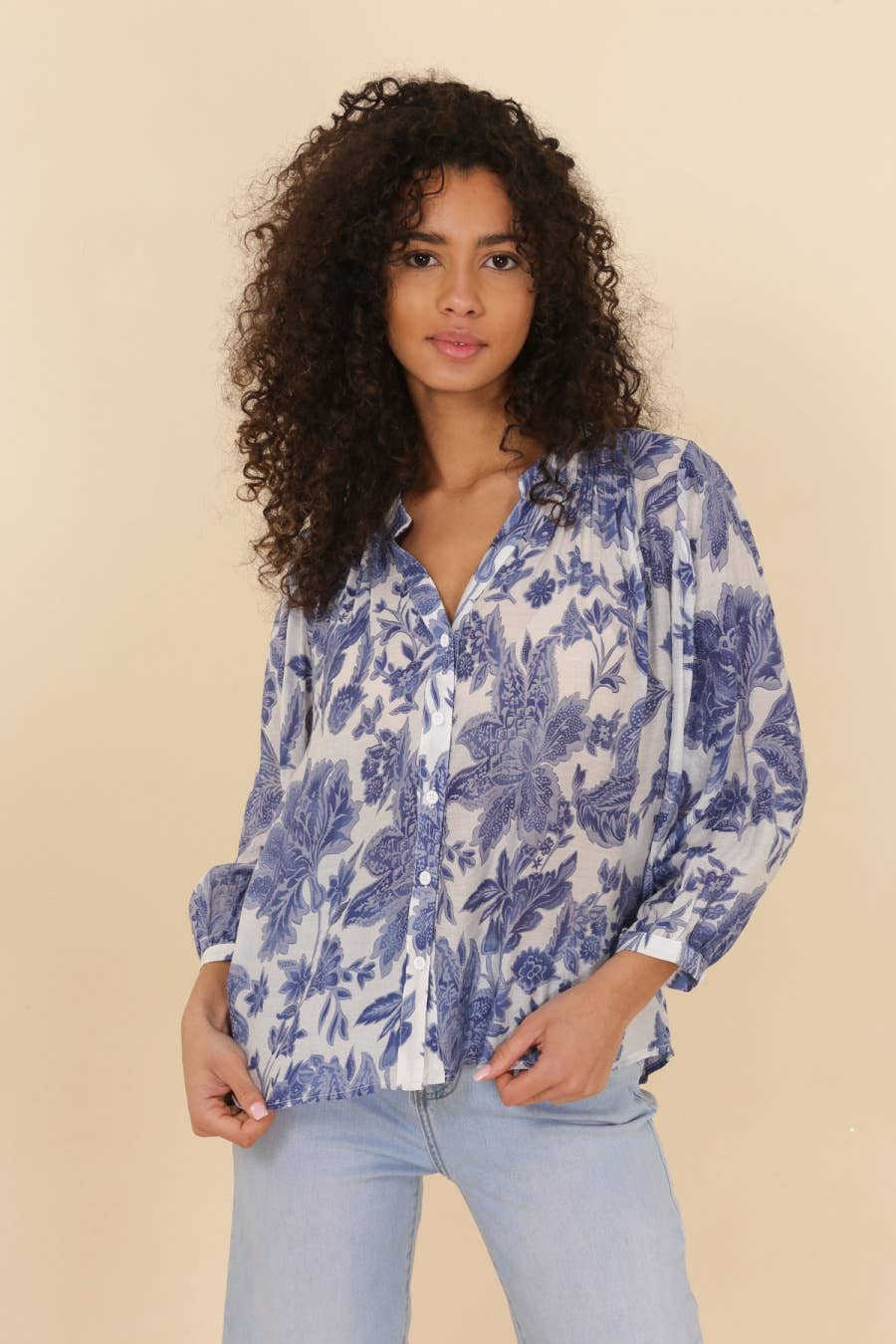 Saint Tropez Silk Blouse- Fuschia